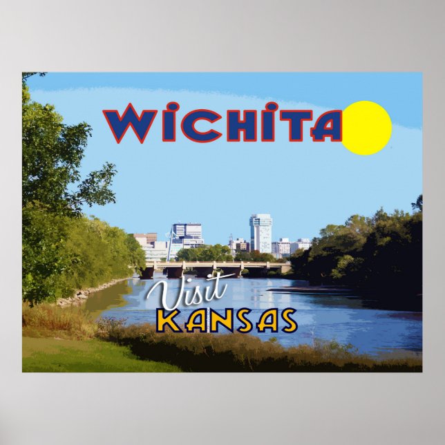 Poster Wichita, Kansas, Visite os EUA... (Frente)