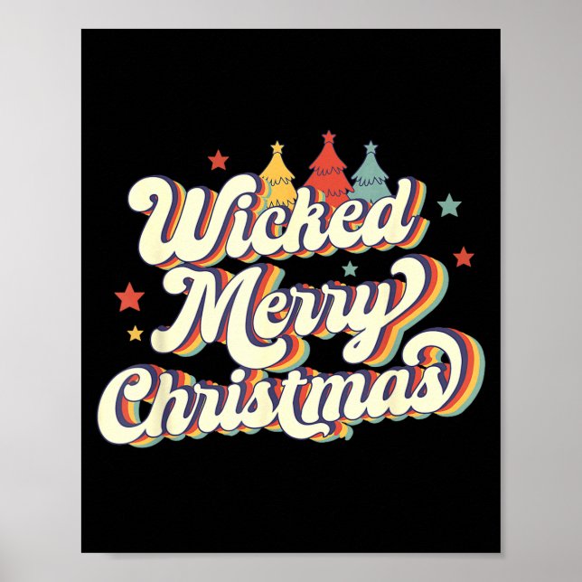 Poster Wicked Merry Christmas Retro Groovy New England Xm (Frente)