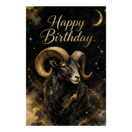 Póster Widder Happy Birthday Sternzeichen Design