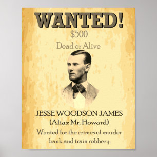 Poster Wied Outlaw Jesse James Wild West EUA