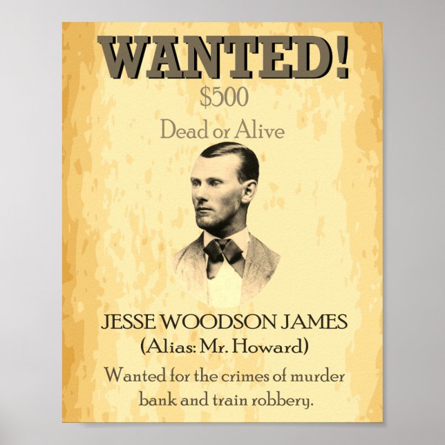 Poster Wied Outlaw Jesse James Wild West EUA (Frente)