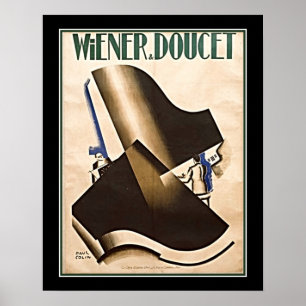 Poster Wiener & pianos Dualing do art deco de Doucet