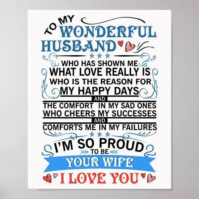 Poster Wife Art To My Maravilhoso Marido (Frente)