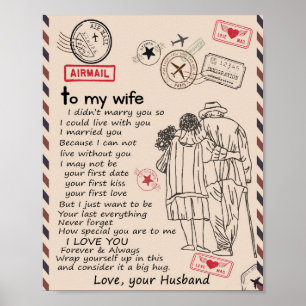 Poster Wife Lovers   To My Wife I Love You Love Husband