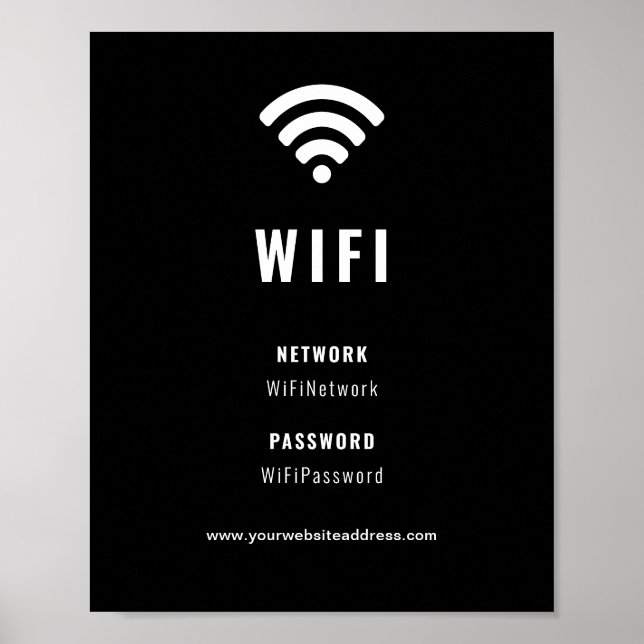 Poster WiFi corporativo da empresa Black and White (Frente)