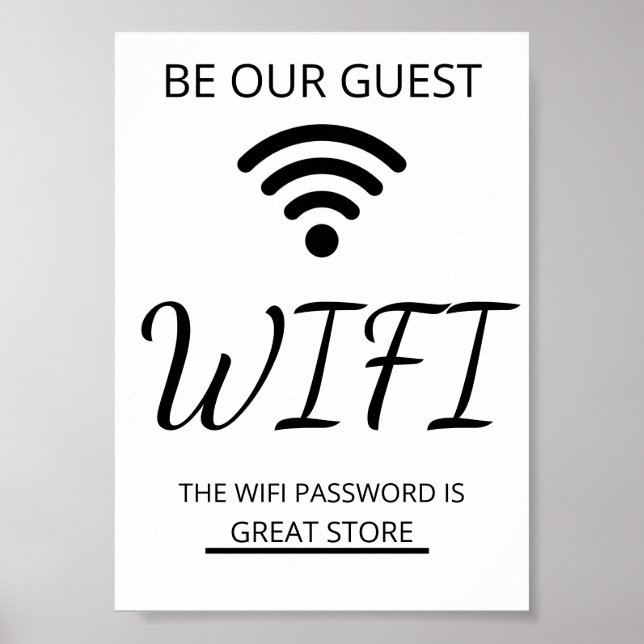 Poster Wifi Network and Password Business Retail (Frente)