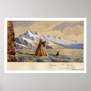 Poster Wigwam de indianos do Ute, Salt Lake City