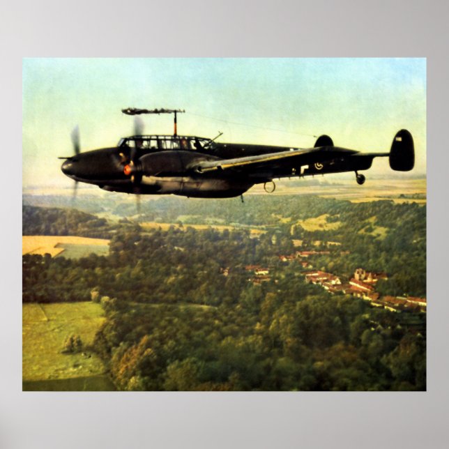 Póster WII Bf-110 Alemão Voador Baixo (Frente)
