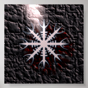 Póster Wikinger Amulett Aegishjalmur viking amulet charm