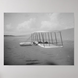Póster Wilbur Wright na posição propensa sobre