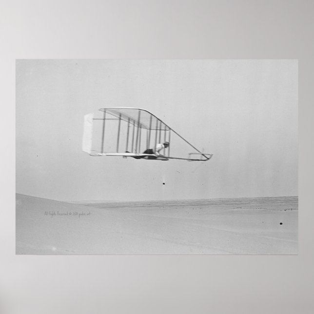 Póster Wilbur Wright no Nível Glide (Frente)