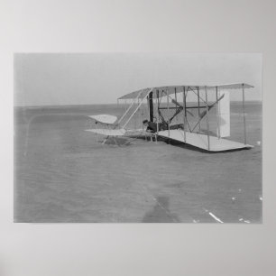 Póster Wilbur Wright no plano danificado em seguida