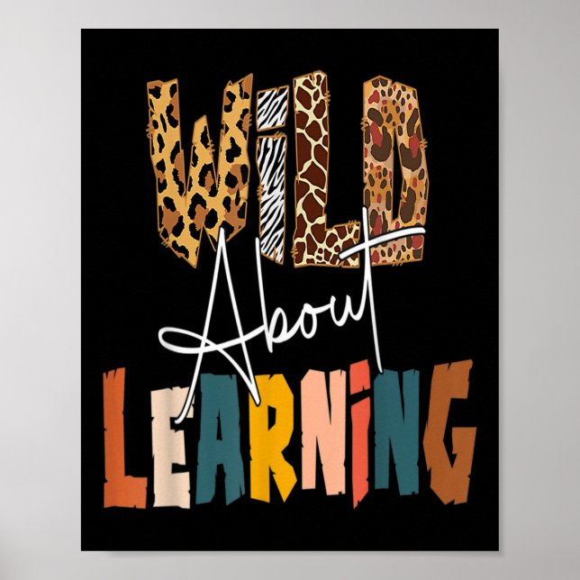 Poster Wild About Learning Teacher Byck To School Teachin (Frente)