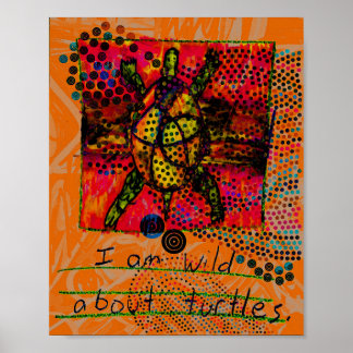 Poster Wild About Turtles (orange) 8 x 10 download