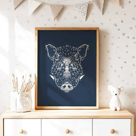 Poster Wild Boar | Muro de muro selvagem do boar floresta