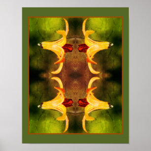 Poster Wild Canada Lily E Insetos Abstrato