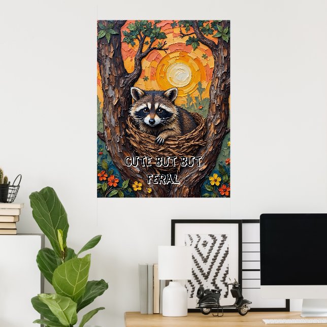 Poster Wild e Wonice: Raccoon no Ninho (Escritório em casa)