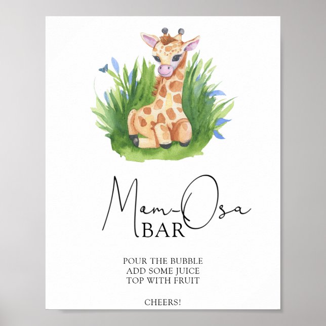 Poster Wild Giraffe - bar da Mãe-osa (Frente)
