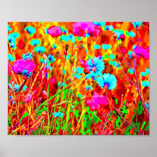 Poster Wild Meadow em Bloom Pop Art (Frente)