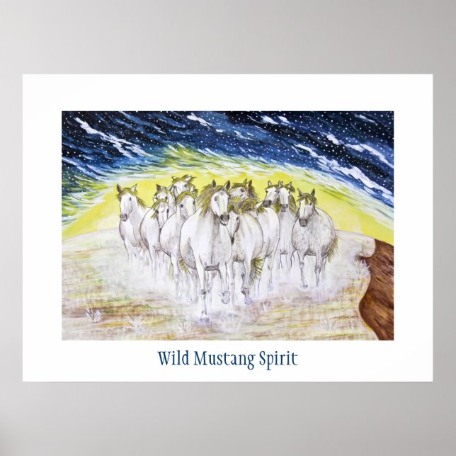 Póster Wild Mustang Spirit (Frente)