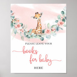 Poster Wild One Baby Giraffe Selva de livros para bebês