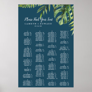 Poster Wild Palm   Marinho Azul, Gráfico de Assentos Alfa