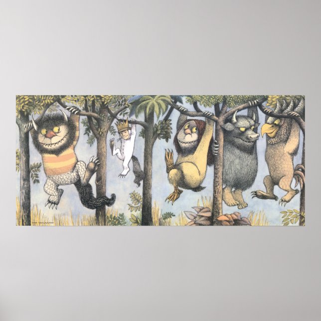 Poster Wild Things and Max Swinging From Trees (Frente)