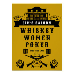 Póster Wild West Americana Poker