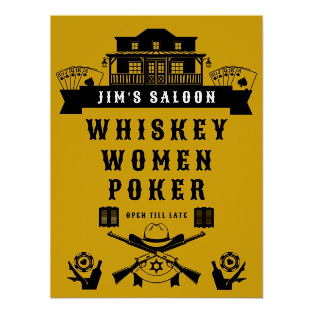 Póster Wild West Americana Poker (Frente)