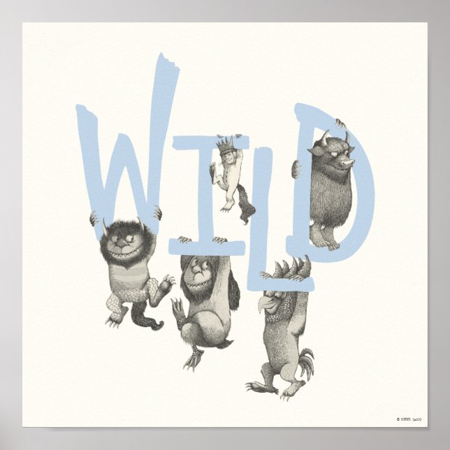 Poster WILD | Wild Things e Max - Azul (Frente)