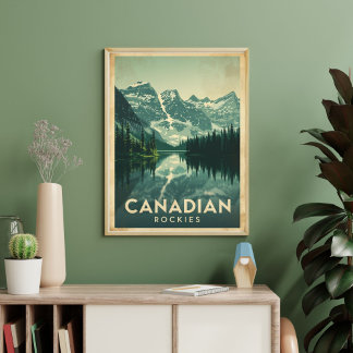 Poster Wilderness Awaits – Vintage Canadian Rockies 