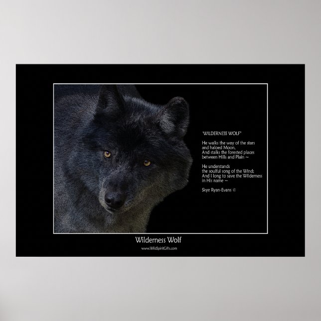 Poster WILDERNESS WOLF w\poema (Frente)