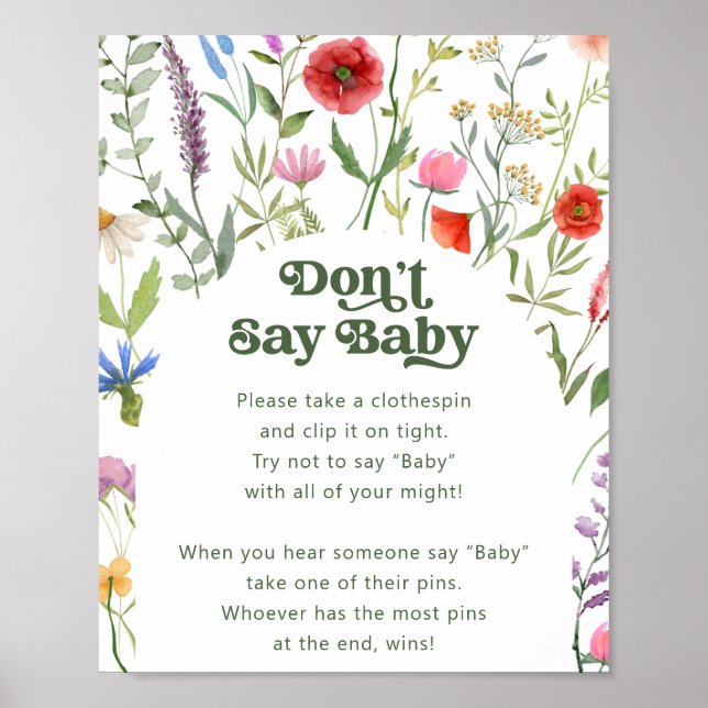 Poster Wildflower Don't say Baby Game Sign (Frente)