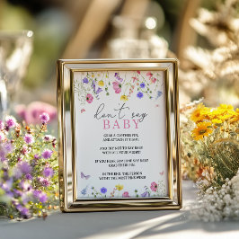 Poster Wildflower Don't say Baby Game Sign Game