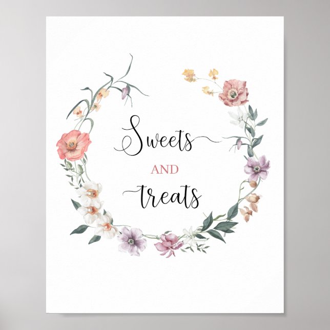 Poster Wildflower está a Caminho Chuvá de Bebê Primavera (Frente)