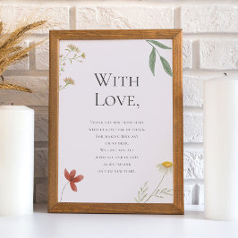 Poster Wildflower Wedding Obrigado por participar