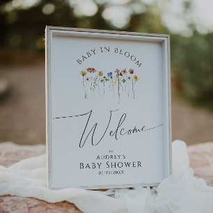Poster Wildflower Welcome Baby In Bloom Sinal