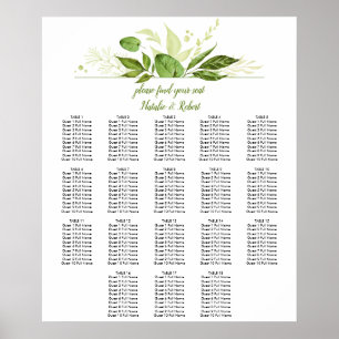 Poster Wildwood Botanicals Eucalyptus Seating Chart