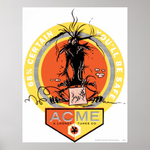 Poster Wile E Coyote Acme - 68% Seguro de que Você Estará