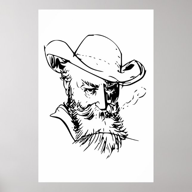 Poster Wilhelm Busch autorretrato (Frente)