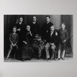 Póster Wilhelm Liebknecht e sua família