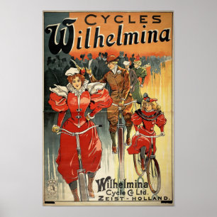 Poster Wilhelmina dá um ciclo a propaganda da bicicleta
