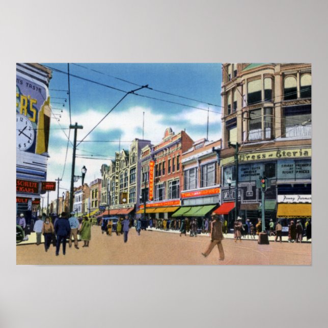 Póster Wilkes Barre Pensilvânia South Main Street (Frente)