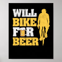 Will Bike For Beer Lover ciclando A Bicicleta Rodo