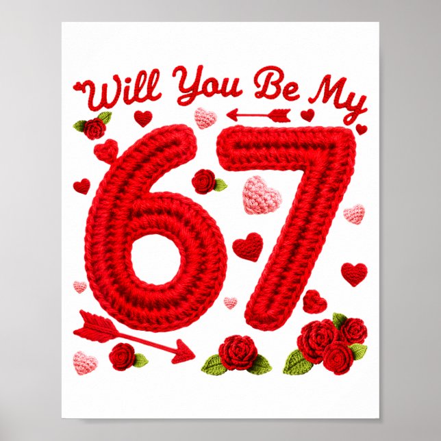 Poster Will You Be My 67 Funny Valentine Floral 67 Six Se (Frente)