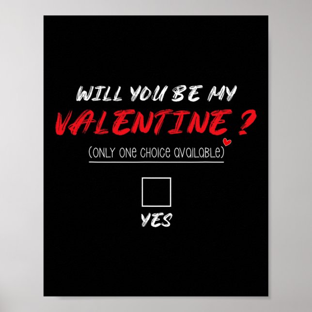 Poster Will You Be My Valentine Shirt  (Frente)