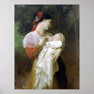 Poster William-Adolphe Bouguereau-Admiração Materna