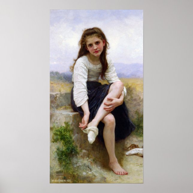 Póster William-Adolphe Bouguereau-Before The Bath (Frente)