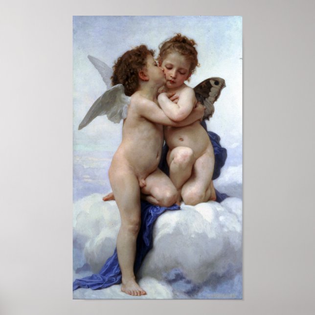 Póster William-Adolphe Bouguereau-First Kiss (Frente)