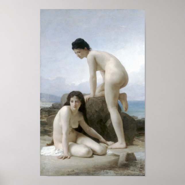 Póster William-Adolphe Bouguereau-Les Deux Baigneuses (Frente)